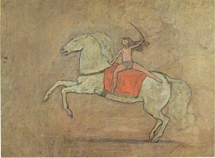 Pablo Picasso Oil Painting A Horsewoman Equestrienne A Cheval